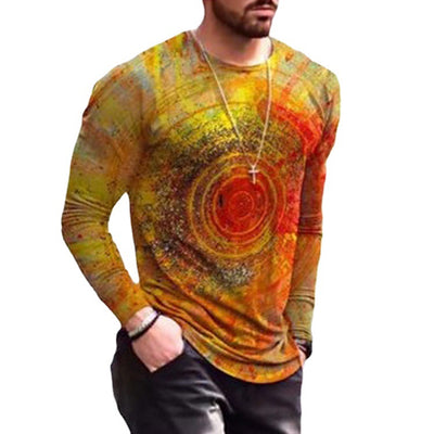 Playera Hombre Manga Larga con Bloques de Color y Diseño Graffiti - Image 7