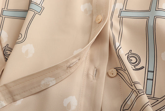 Blusa Suelta Lunares Retro con Botones Simples y Mangas Largas para Mujer - Image 5