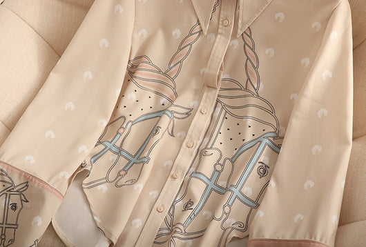 Blusa Suelta Lunares Retro con Botones Simples y Mangas Largas para Mujer - Image 3