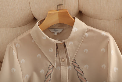 Blusa Suelta Lunares Retro con Botones Simples y Mangas Largas para Mujer - Image 4