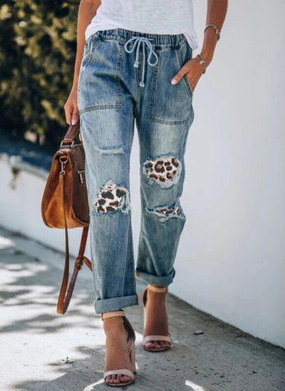 Pantalones Anchos Estampados con Detalles Rotos - Image 7