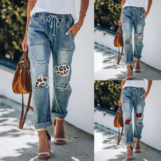 Pantalones Anchos Estampados con Detalles Rotos - Image 11