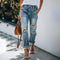 Pantalones Anchos Estampados con Detalles Rotos
