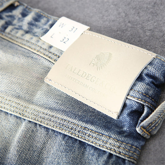 Pantalones Cortos Denim Rotos Estilo Europeo Americano para Hombre - Image 10
