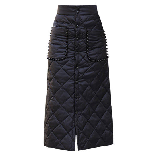 Falda Midi de Algodón Pima con Relleno Térmico