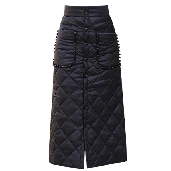 Falda Midi de Algodón Pima con Relleno Térmico