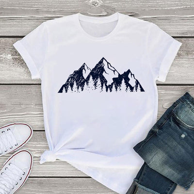 Playera Estampada Paisaje Botánico para Mujer