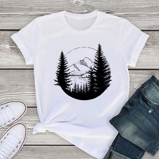 Playera Estampada Paisaje Botánico para Mujer - Image 6