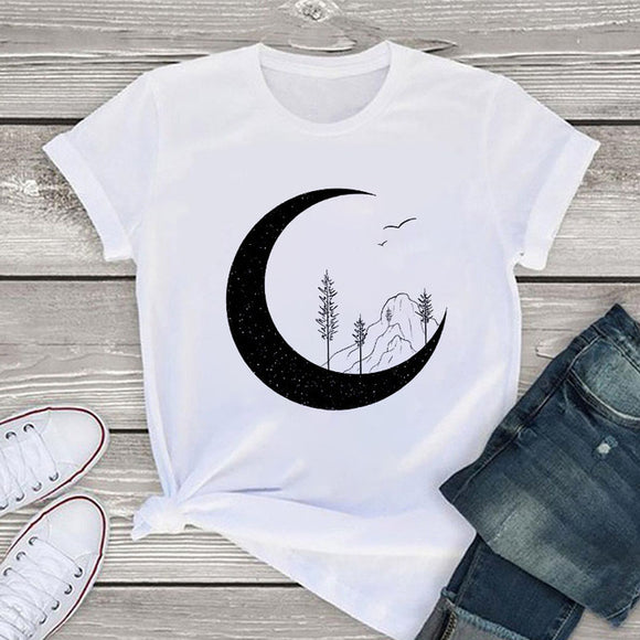 Playera Estampada Paisaje Botánico para Mujer