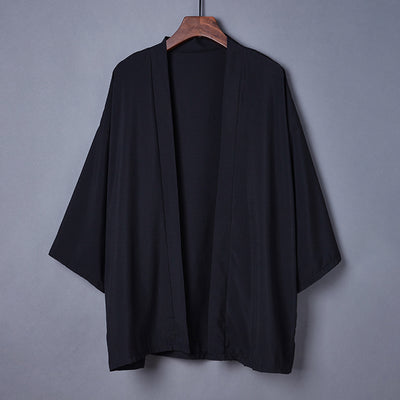 Kimono Cardigan Estilo Ukiyo-e Colores Sólidos Versátil - Image 8