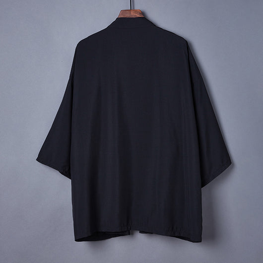 Kimono Cardigan Estilo Ukiyo-e Colores Sólidos Versátil - Image 2