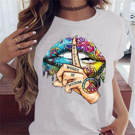 Playera Gesto de Silencio con Labios - Manga Corta - Image 3