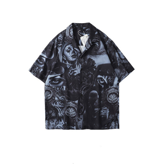 Camisa Unisex Hombro Caído Manga Corta Multicolor - Image 14