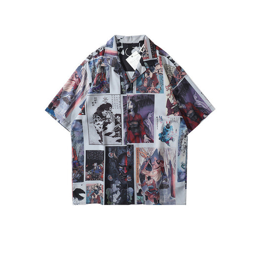 Camisa Unisex Hombro Caído Manga Corta Multicolor - Image 20