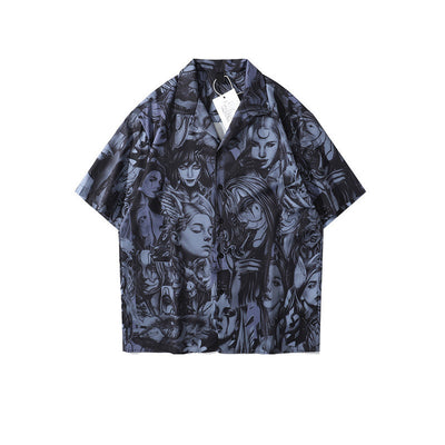 Camisa Unisex Hombro Caído Manga Corta Multicolor - Image 18