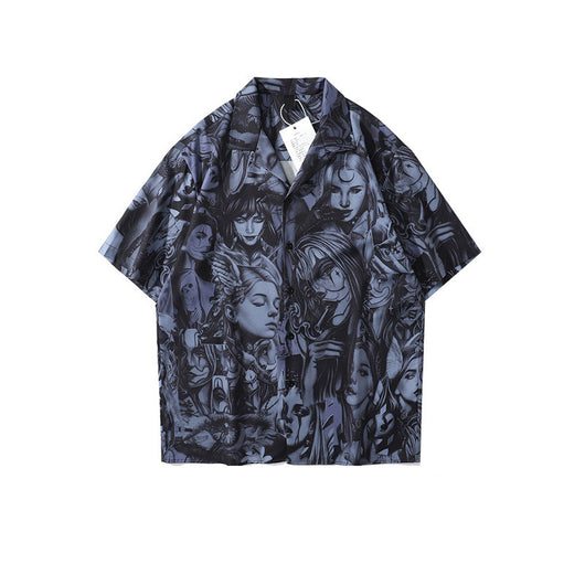 Camisa Unisex Hombro Caído Manga Corta Multicolor - Image 18