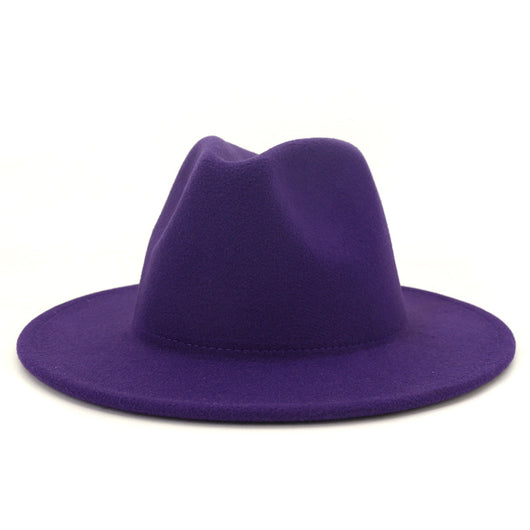 Sombrero Jazz de Ala Ancha para Mujer - Elegante Gorro de Lana Negra - Image 27