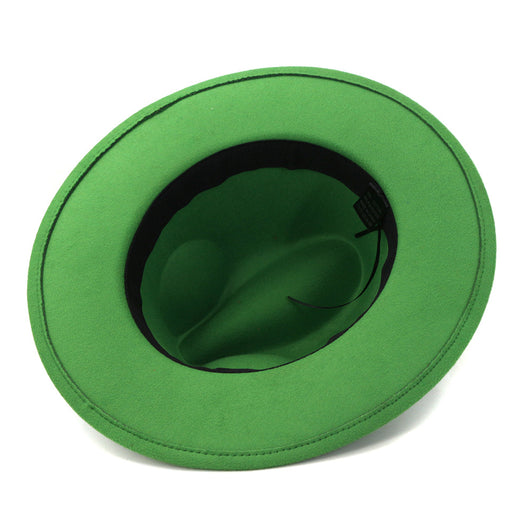 Sombrero Jazz de Ala Ancha para Mujer - Elegante Gorro de Lana Negra - Image 28