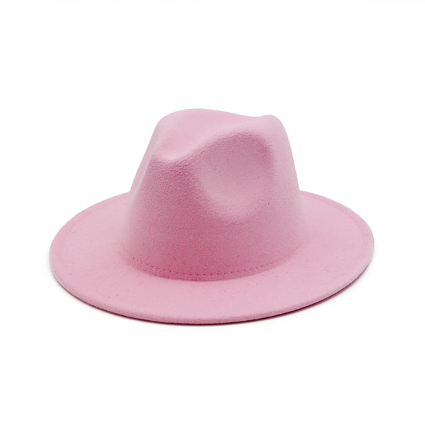 Sombrero Jazz de Ala Ancha para Mujer - Elegante Gorro de Lana Negra
