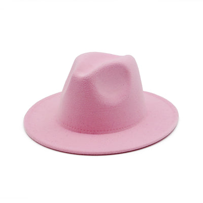 Sombrero Jazz de Ala Ancha para Mujer - Elegante Gorro de Lana Negra