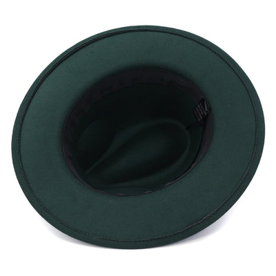 Sombrero Jazz de Ala Ancha para Mujer - Elegante Gorro de Lana Negra - Image 14