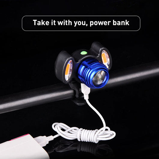 Luz Frontal para Bicicleta USB Recargable 4 Modos Impermeable - Image 19