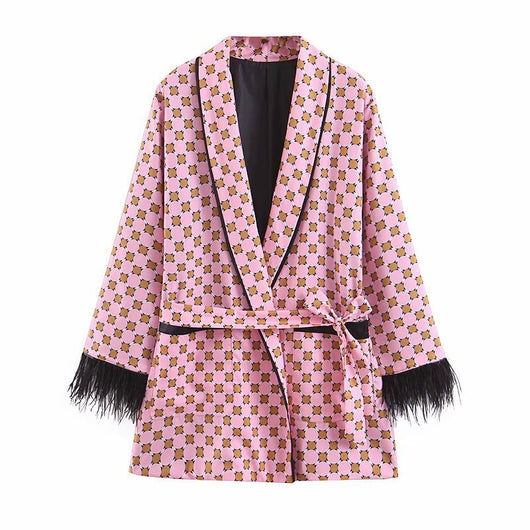 Kimono Suelto con Borlas y Estampado de Manga Larga - Image 10