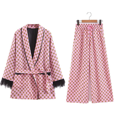 Kimono Suelto con Borlas y Estampado de Manga Larga - Image 7