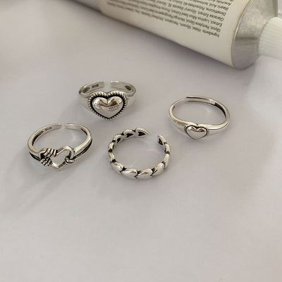 Anillo de Plata 925 Calado Diseño Corazón Abierto - Image 8