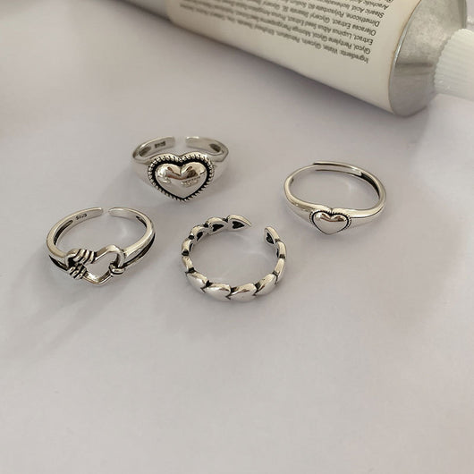 Anillo de Plata 925 Calado Diseño Corazón Abierto - Image 8