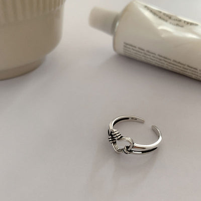 Anillo de Plata 925 Calado Diseño Corazón Abierto - Image 6