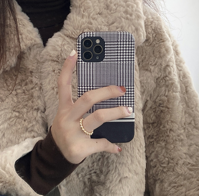 Funda para iPhone 11 Compatible con Apple, Patrón Pata de Gallo Negro - Image 12