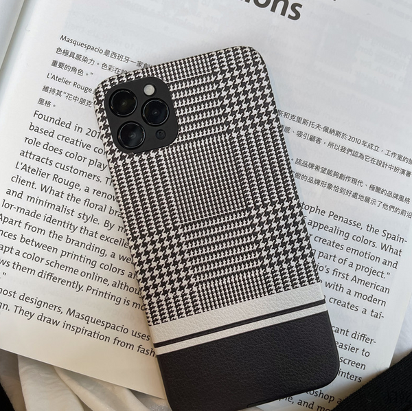 Funda para iPhone 11 Compatible con Apple, Patrón Pata de Gallo Negro