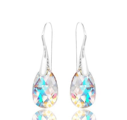 Aretes de Cristal Multicolor con Gota Elegante