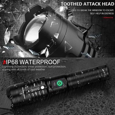 Linterna LED Recargable USB con Zoom y 5 Modos - Impermeable para Exterior - Image 13