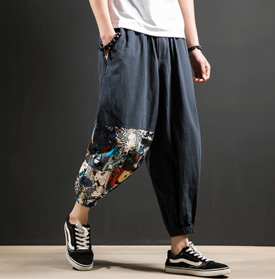 Pantalones Harem Casuales de Algodón y Lino para Hombre - Image 6