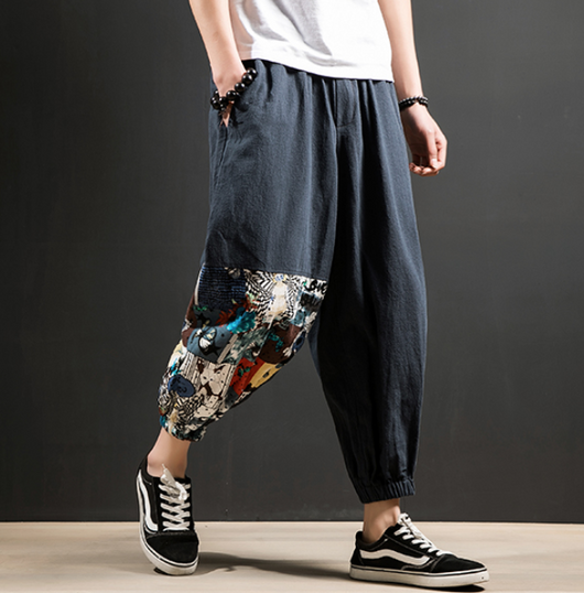 Pantalones Harem Casuales de Algodón y Lino para Hombre - Image 6