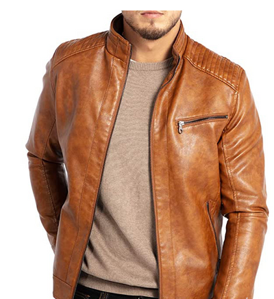 Chaqueta de Cuero Slim Fit con Cuello Mao - Estilo Europeo y Americano - Image 9