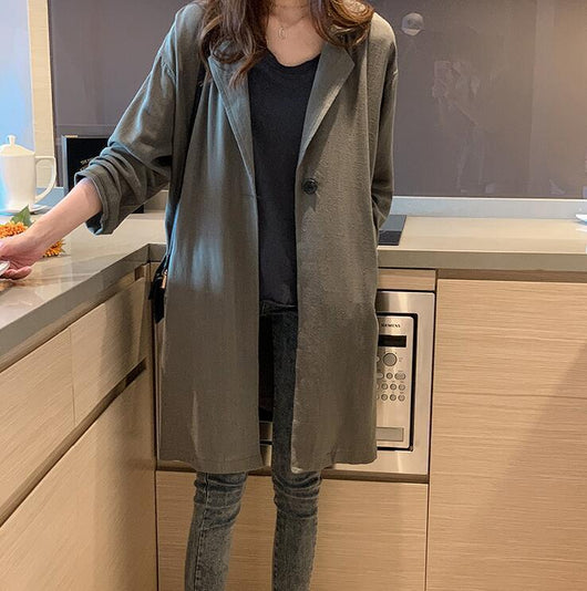 Abrigo Trench Corto Entallado para Mujer - Cardigan Elegante de Manga Larga - Image 6