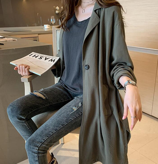 Abrigo Trench Corto Entallado para Mujer - Cardigan Elegante de Manga Larga - Image 8