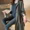 Abrigo Trench Corto Entallado para Mujer - Cardigan Elegante de Manga Larga