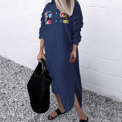 Vestido Camisero Largo con Solapa para Mujer - Manga Larga Otoño - Image 5