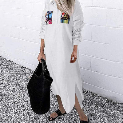 Vestido Camisero Largo con Solapa para Mujer - Manga Larga Otoño - Image 6