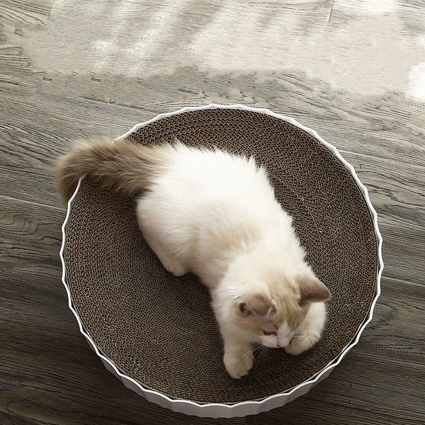 Rascador Circular de Cartón Corrugado para Gatos - Afilador de Uñas