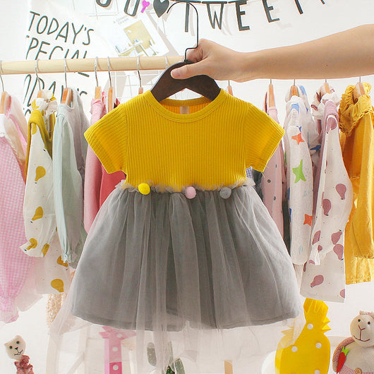 Vestido de Princesa Infantil con Malla - Diseño Cartoon para Fiestas de Cumpleaños - Image 2