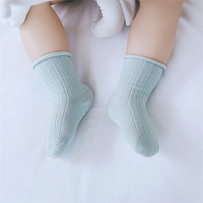 Set de Calcetines Infantiles Primavera Verano Antideslizantes Colores Sólidos y Rayas - Image 12