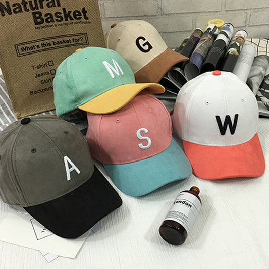Gorra de Béisbol Hip Hop Unisex con Letras en Gamuza Coreana