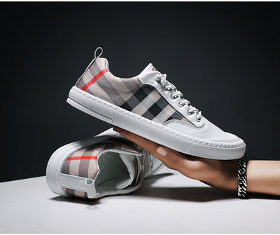 Zapatillas Canvas a Cuadros Tendencia Coreana para Hombre - Image 11