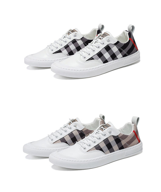 Zapatillas Canvas a Cuadros Tendencia Coreana para Hombre - Image 4