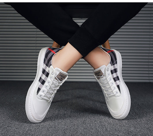 Zapatillas Canvas a Cuadros Tendencia Coreana para Hombre - Image 9
